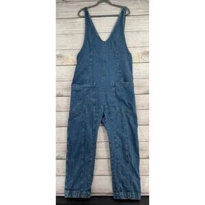 We the Free People High Roller Denim Overalls Womens XS Sapphire Blue Oversized